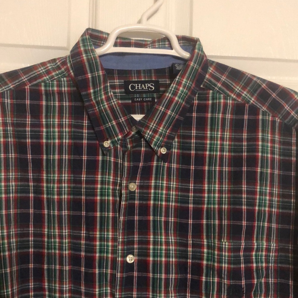 Chaps Men’s Big and Tall Plaid Button Down Shirt Size 4XB/4TF
